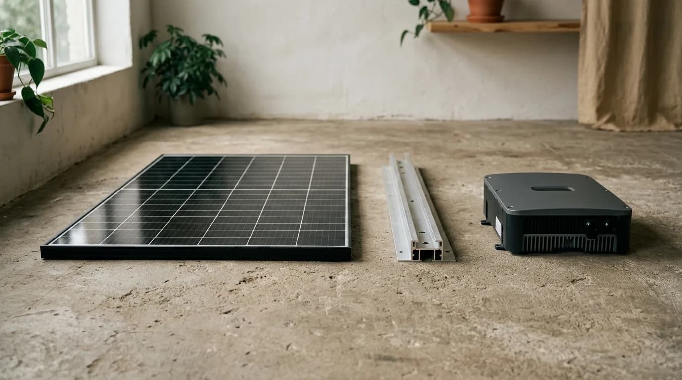 Matériel solaire disposé au sol