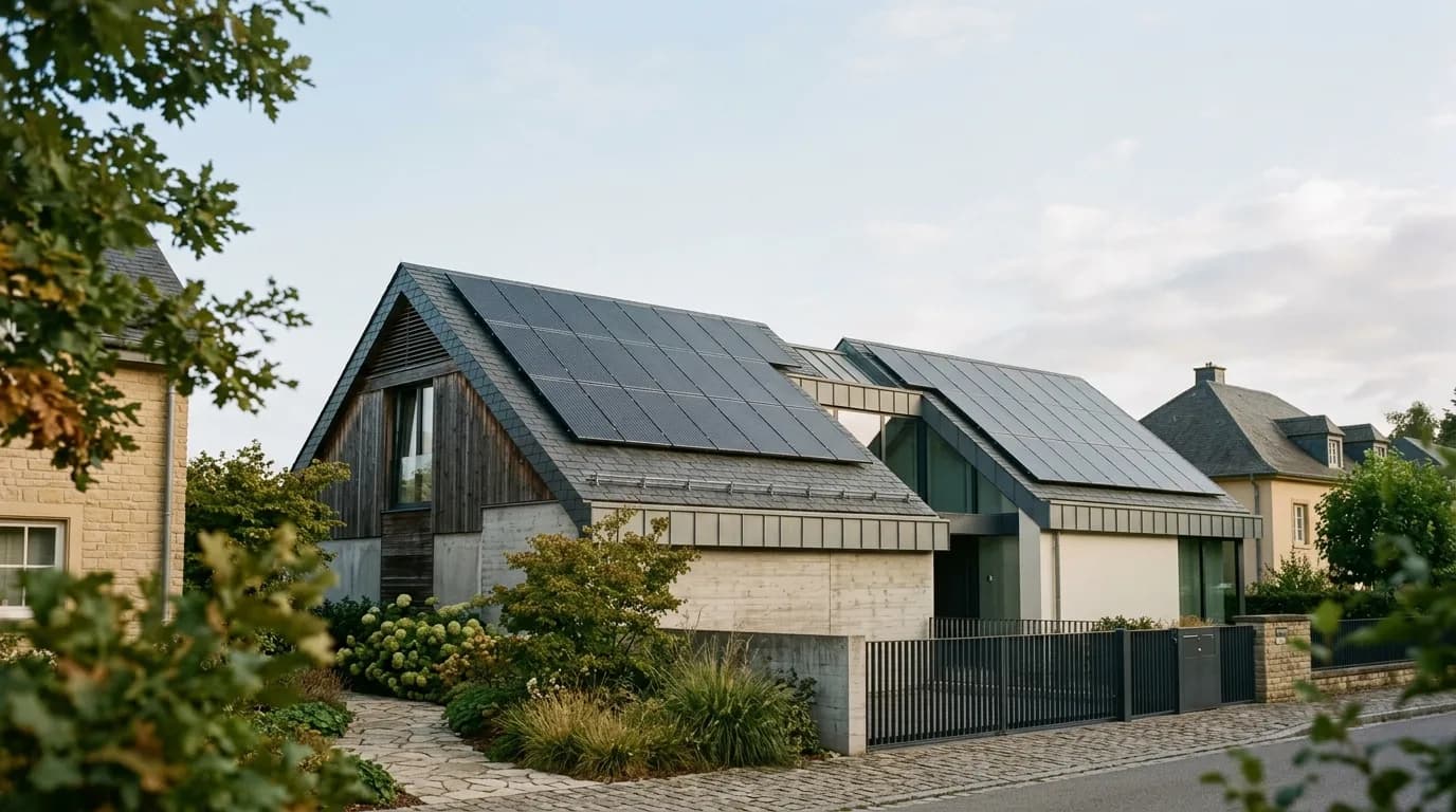 Installation PV 12 kWc micro-onduleurs Enphase IQ8 — Toiture complexe 3 pans, Luxembourg-Ville