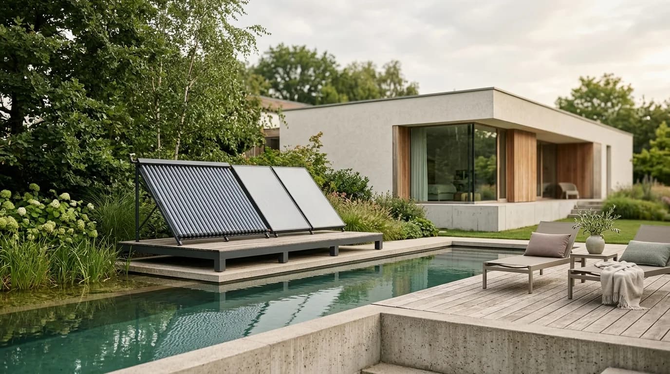 Installation solaire thermique 8 m² + ballon 500L pour piscine + ECS — Mamer